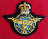 RAF Blazer Badge Wire Embroidered Royal Air Force Bullion And Embroidered Badge